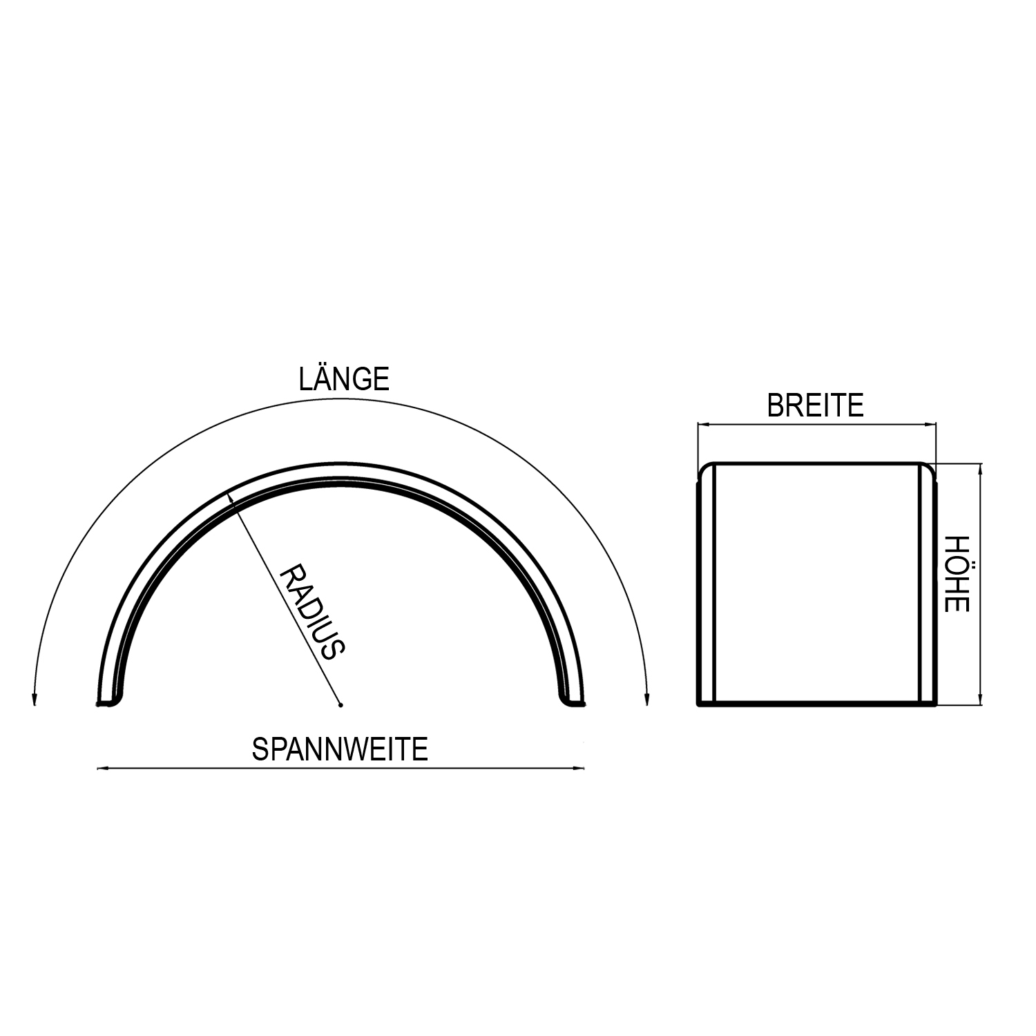 Kotflügel Breite 550 / Spannweite 1100 Mm Mit Befestigung